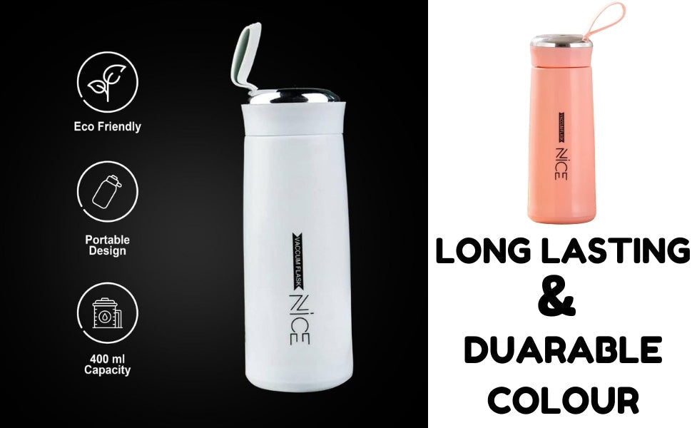 Nice Water Bottle β 400ML Leak-Proof Glass Bottle with Protective BPA-Free Shell | Reusable, Eco-Friendly & Lightweight | Perfect for School, Gym, Office & Travel