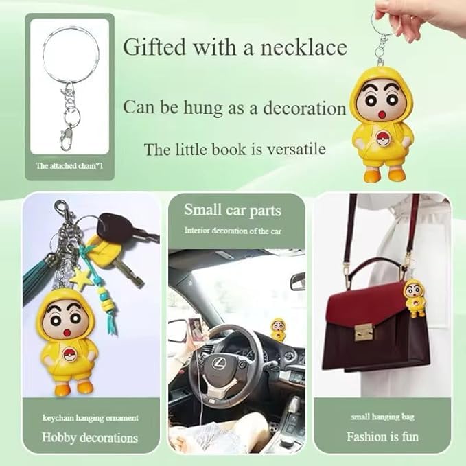 Shinchan Face Changing Keychain β 3D Cartoon Character Key Holder with 3 Expressions (Yellow) ππ