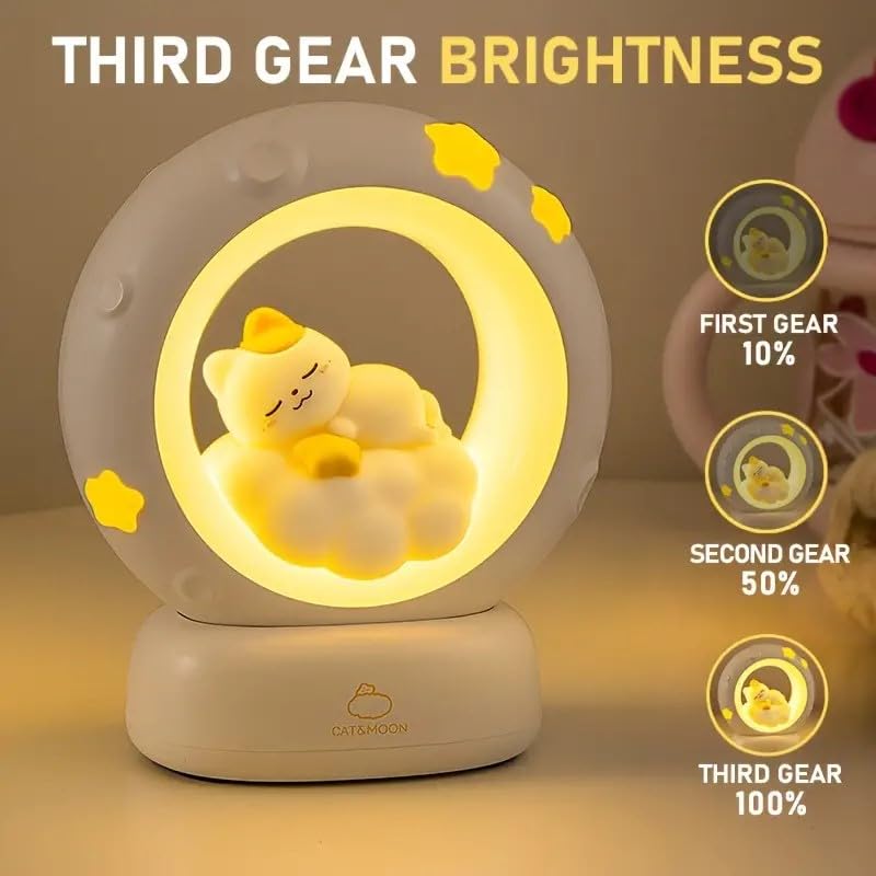LED Night Lamp - Moon LED Night Lamp with 3 Brightness Modes & Touch Control