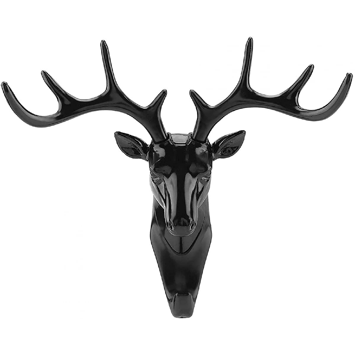 Wall Mount Deer Head Hook β Self Adhesive Wall Hanger for Keys, Bags & Clothes β Black, Plastic, Vintage Style