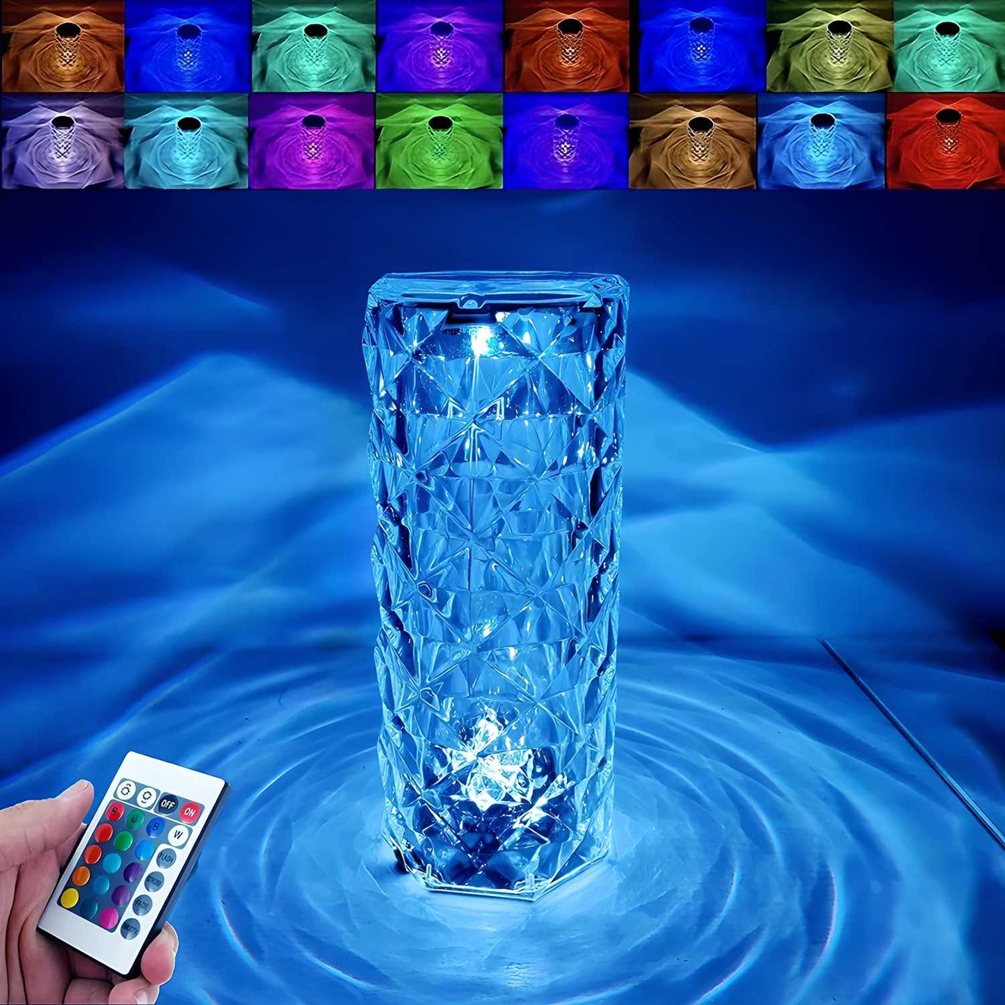 Crystal Lamp โ Color Changing Rose Crystal Diamond Table Lamp
