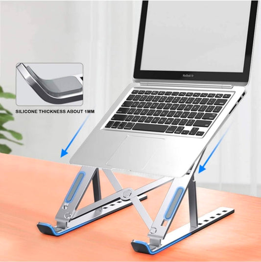 Adjustable Metal Laptop Stand β Foldable Ergonomic Riser for Desk