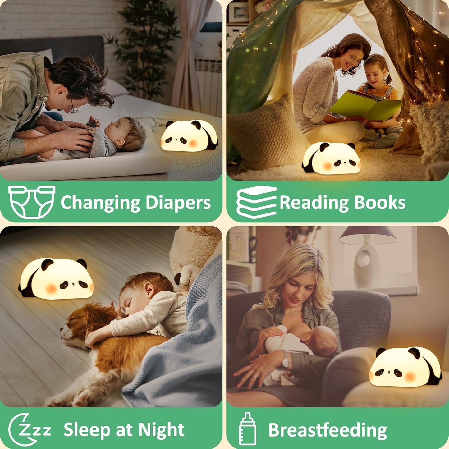 Cute Panda Silicone Night Light (Sleeping Panda Light)