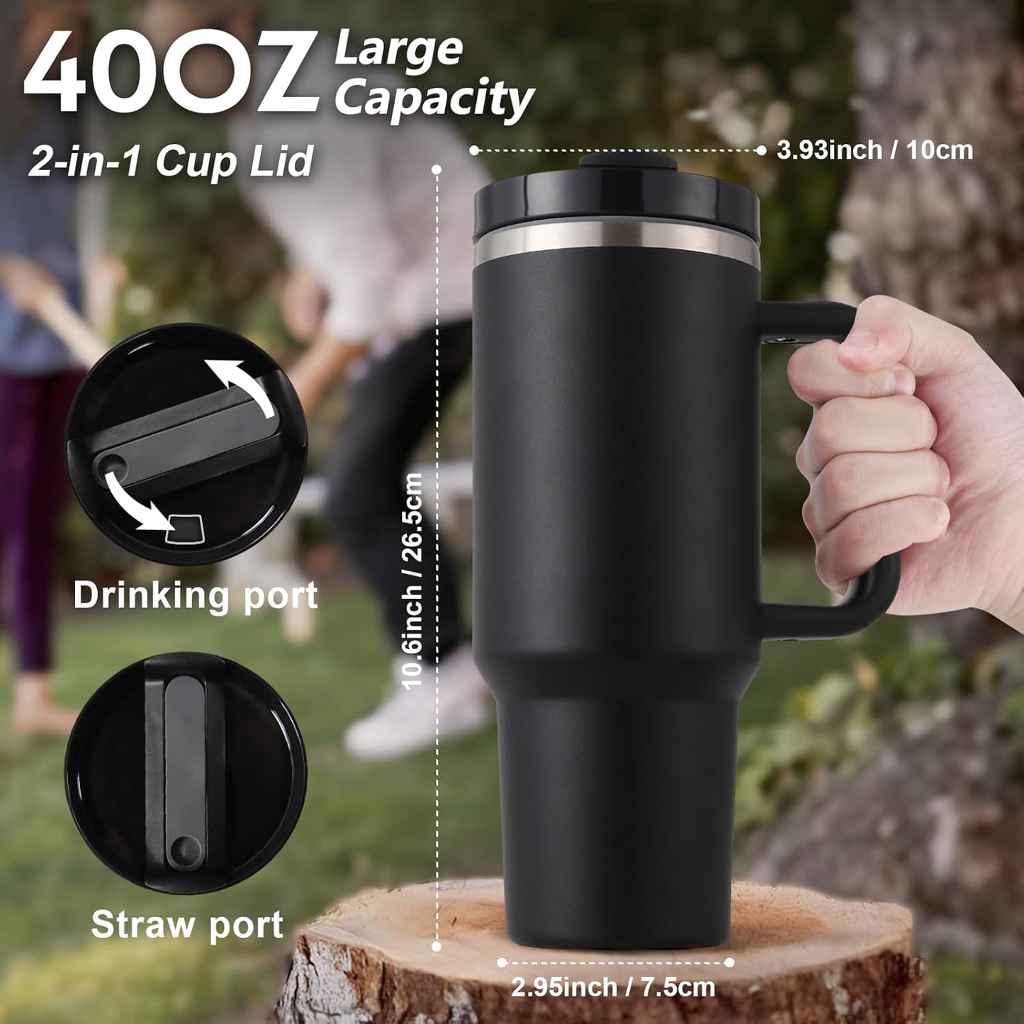 1200ML Premium Stainless Steel Tumbler with Straw & Lid | Double Wall Vacuum Insulated Sipper Bottle for Hot & Cold Drinks Colour-Random
