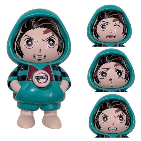 π₯ Tanjiro Face-Changing Keychain β 3-in-1 Anime Mood Switcher (Demon Slayer)