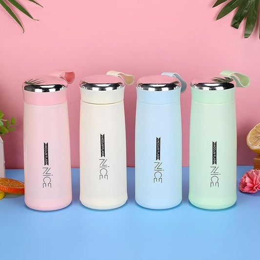 Nice Water Bottle – 400ML Leak-Proof Glass Bottle with Protective BPA-Free Shell | Reusable, Eco-Friendly & Lightweight | Perfect for School, Gym, Office & Travel