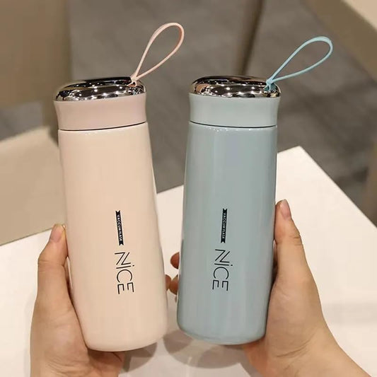 Nice Water Bottle – 400ML Leak-Proof Glass Bottle with Protective BPA-Free Shell | Reusable, Eco-Friendly & Lightweight | Perfect for School, Gym, Office & Travel