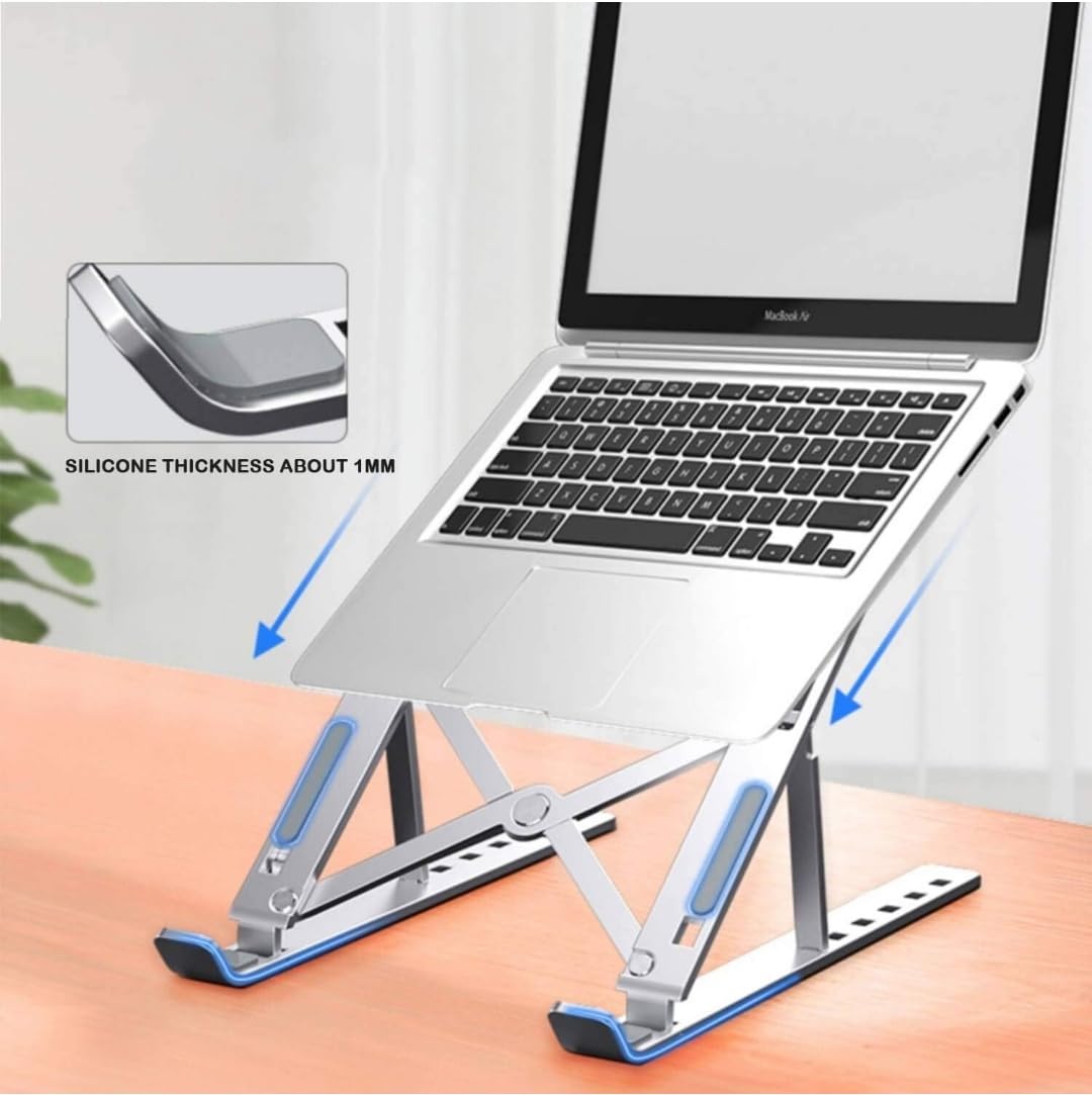 Adjustable Metal Laptop Stand – Foldable Ergonomic Riser for Desk