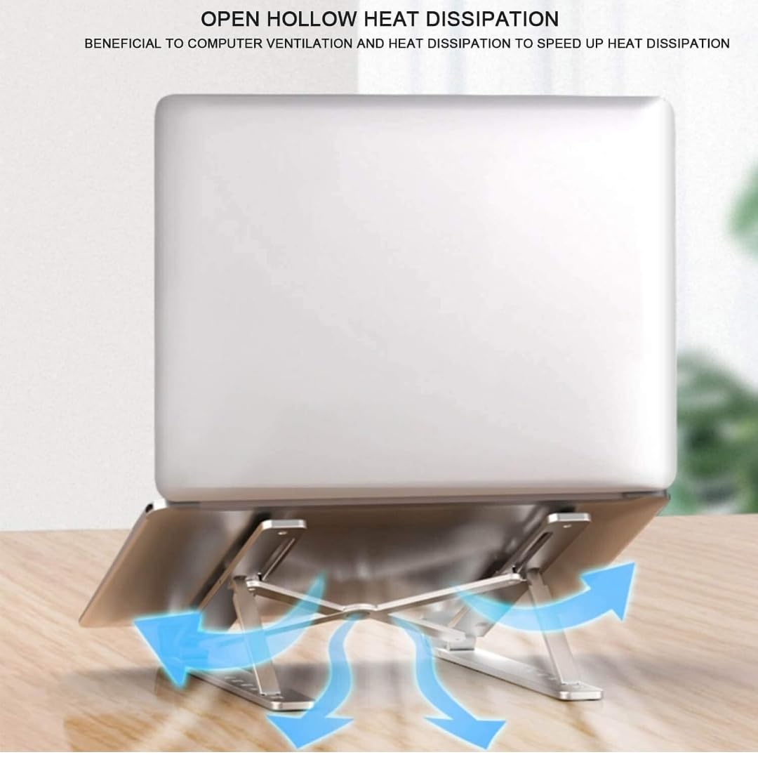 Adjustable Metal Laptop Stand – Foldable Ergonomic Riser for Desk