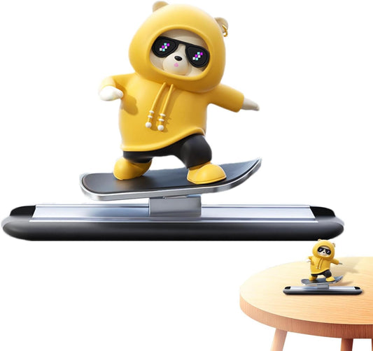 Skateboarding Panda Car Dashboard Figurine – Auto Sliding Motion Decor for Stylish Car Interiors