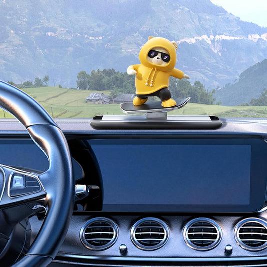 Skateboarding Panda Car Dashboard Figurine – Auto Sliding Motion Decor for Stylish Car Interiors