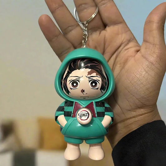 🔥 Tanjiro Face-Changing Keychain – 3-in-1 Anime Mood Switcher (Demon Slayer)